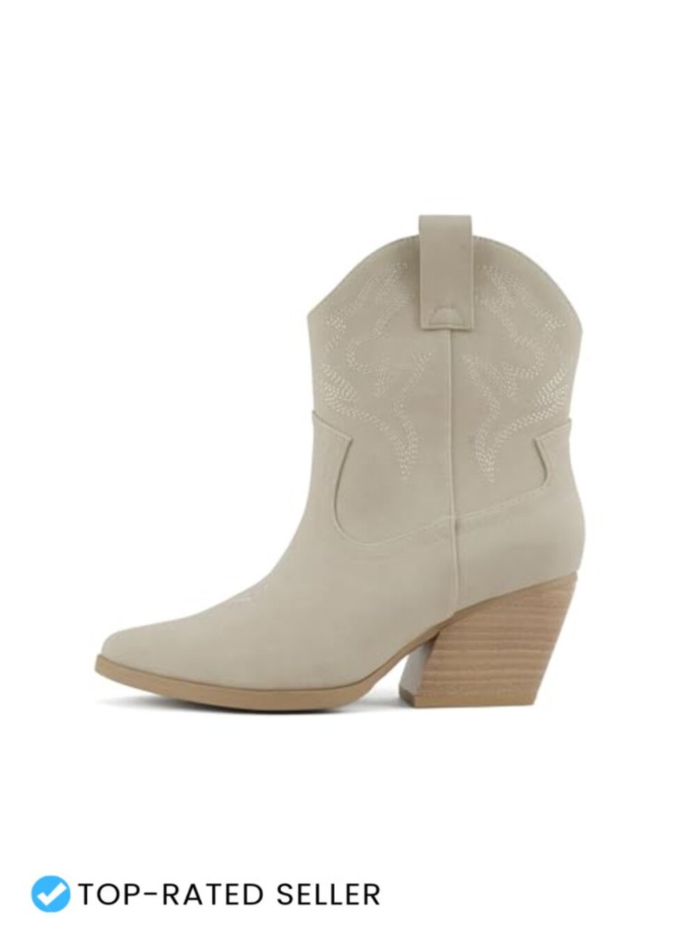 Soda Blazing Women Western Bootie Pointed Toe Low Block Heel Ankle Boot Wide Fit